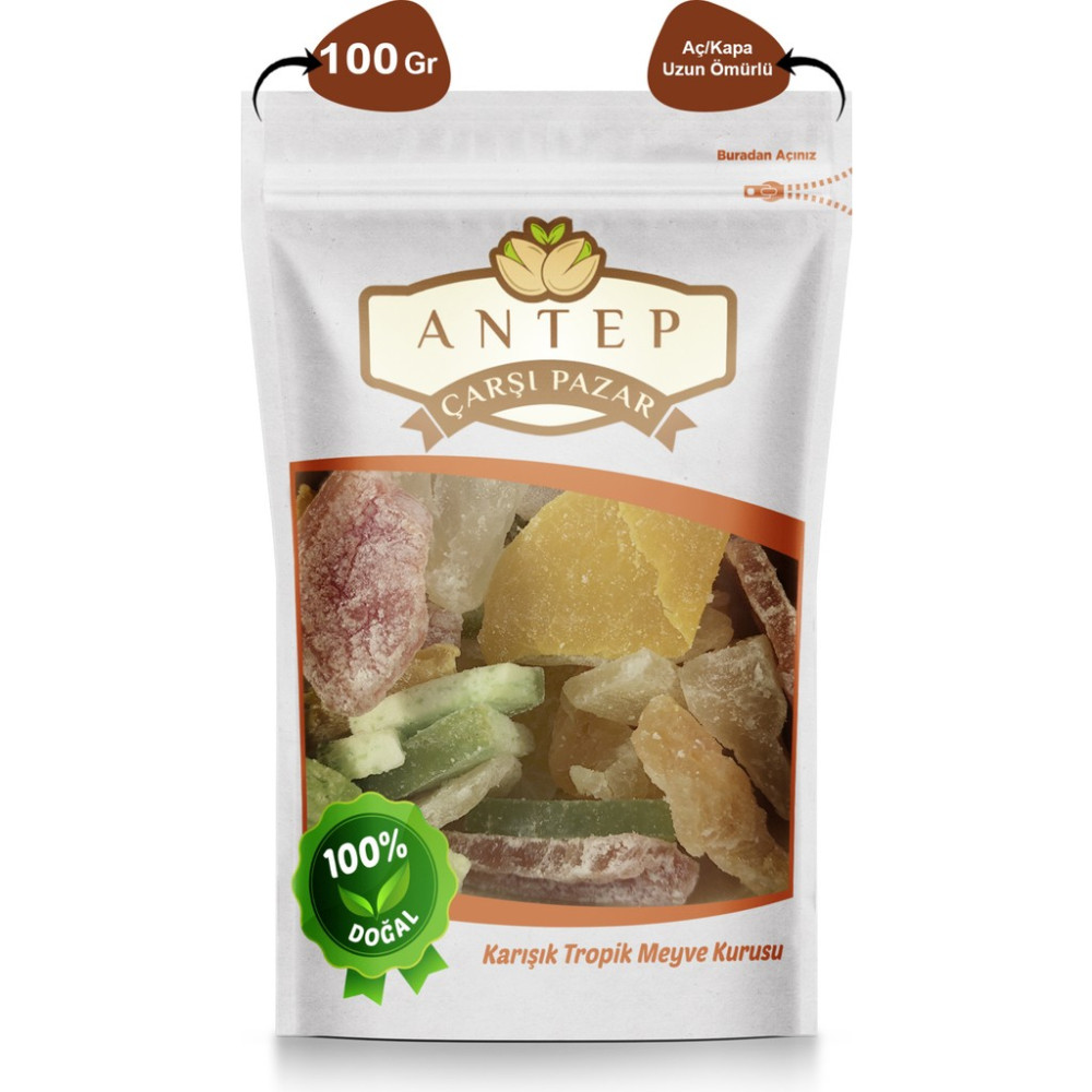 Antep Çarşı Pazar Karışık Meyve Kurusu Tropikal Meyve Kurusu | 100 Gr. - 100 gr Kuru Meyve Fiyatı