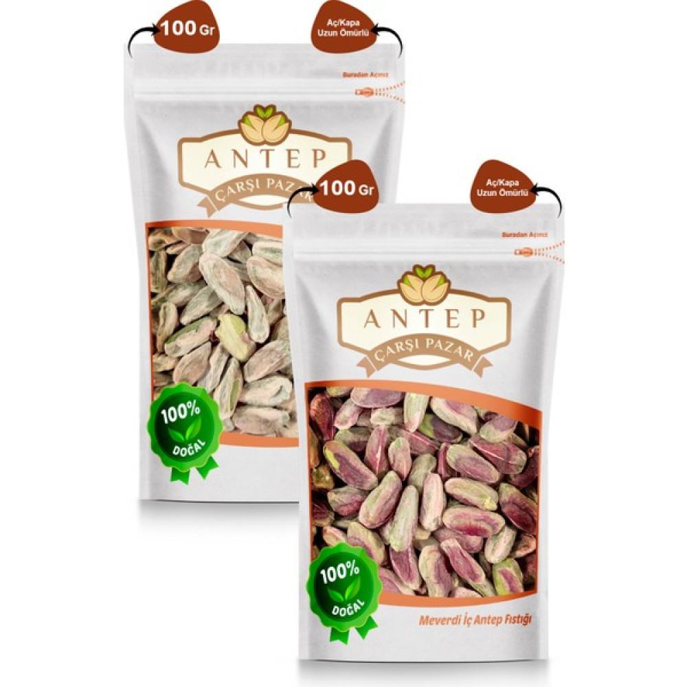 Antep Çarşı Pazar Meverdi İç Antep Fıstığı 100 Gr. | Boz Antep Fıstığı 100 Gr. - 100 gr Kuruyemiş Fiyatı