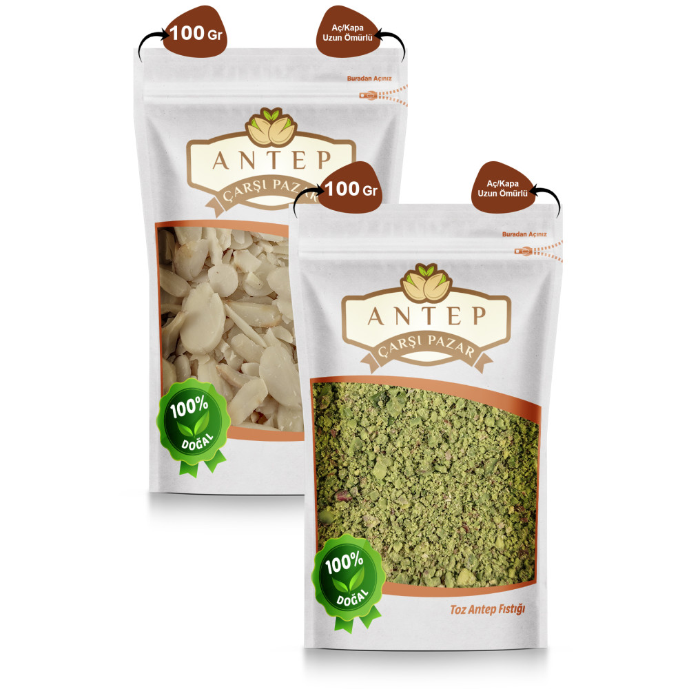 Antep Çarşı Pazar Toz Antep Fıstığı 100 Gr. | File Badem 100 Gr. Kuruyemiş Fiyatı