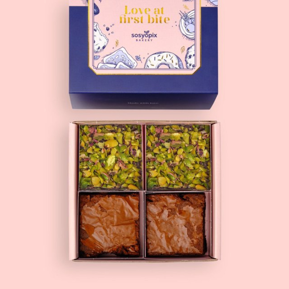 Antep Fıstık ve Klasik Brownie Kutusu - 4 Adet