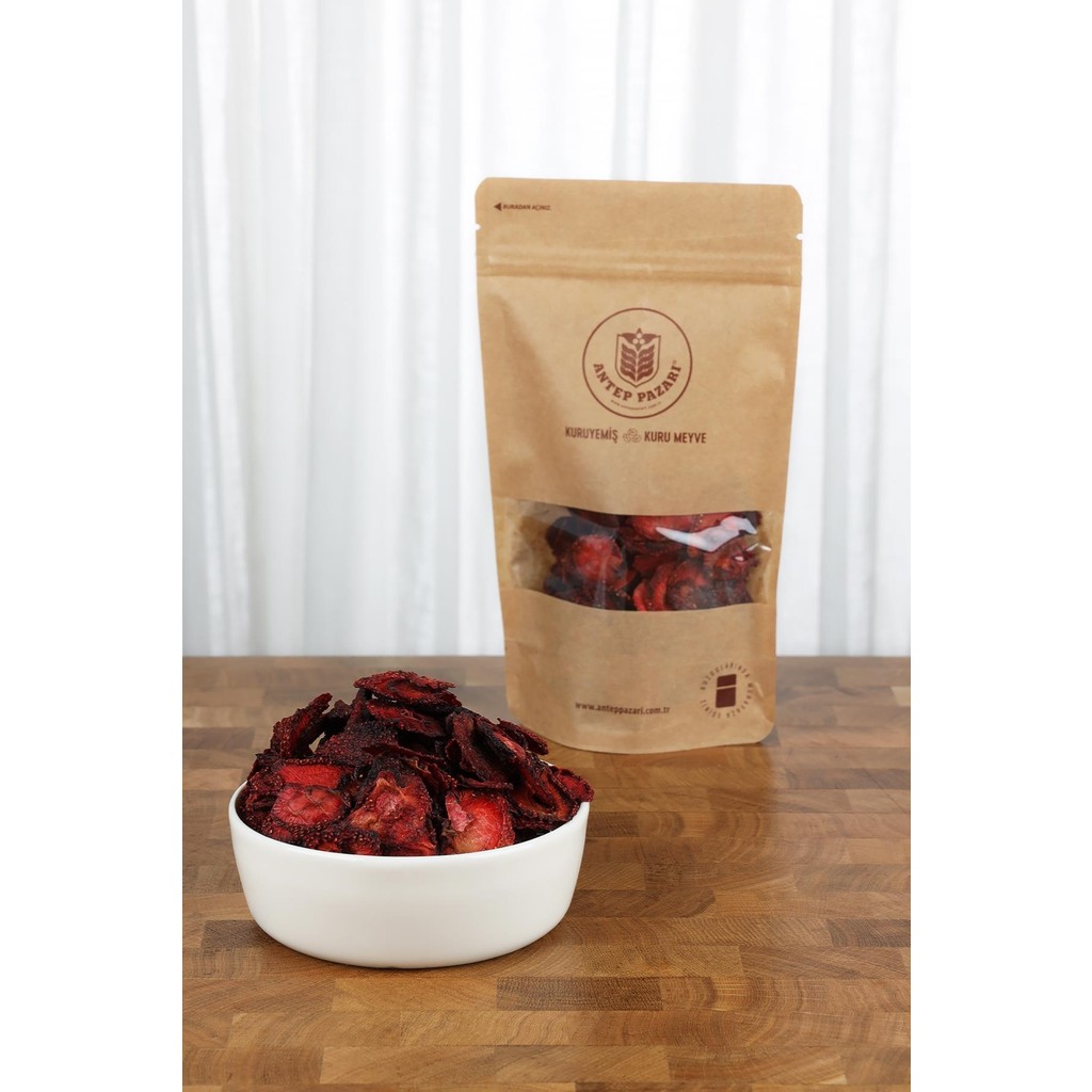 Antep Pazarı Çilek Kurusu-Cips Çilek-50 gr - 50 gr Kuru Meyve Fiyatı