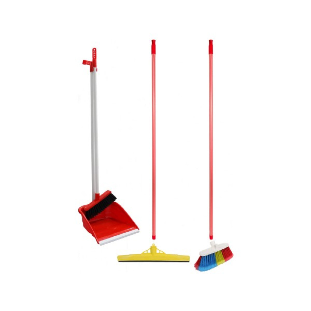 Antex Temizlik Seti - Saplı Faraş, Yer Fırçası, 40 cm Çekpas, 2 Adet Metal Sap AP-120 Emn - Kırmızı - Standart Temizlik Malzemeleri Fiyatı