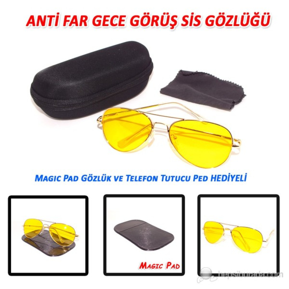Anti Far Gece Görüş ,Sis ve Kötü Hava Görüş Gözlüğü (Taşıma Kılıfı & Temizleme Bezi) Oto Boyaları Fiyatı