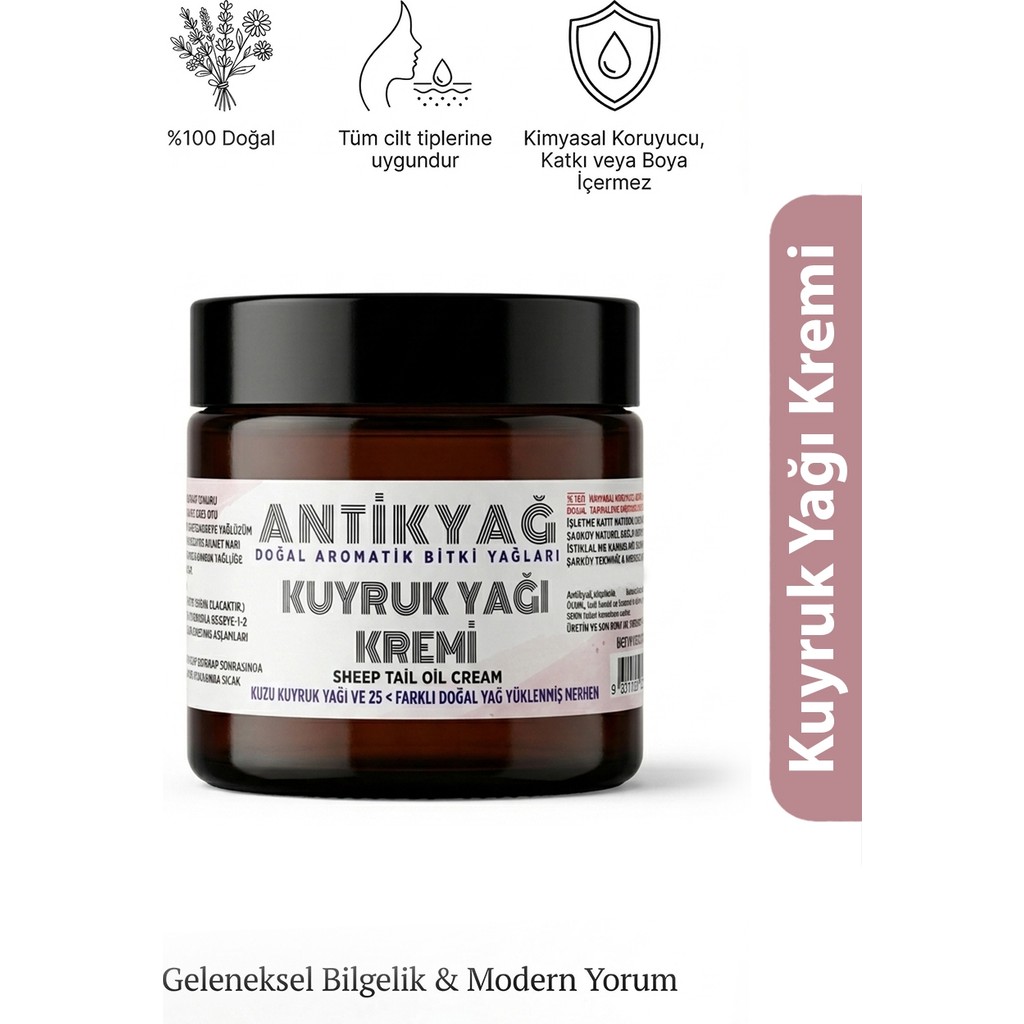 Antikyağ Kuyruk Yağı Kremi 100 ml Onarıcı Etkili Tüm Cilt Tipleri İçin Kullanıma Uygun Diğer Fiyatı