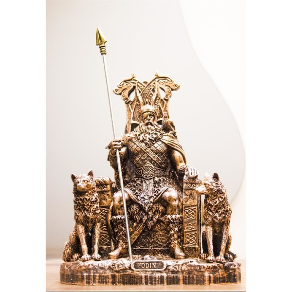 Antioch Artdesign Odin Tasarım Biblo Iskandinav Mitolojik Tanrı Heykel Büyük Boy Ev Dekor Hediyelik Eşya - Bronz Biblo Fiyatı