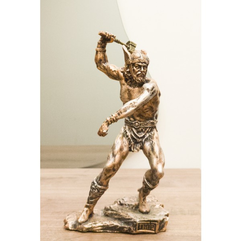 Antioch Artdesign Thor Biblo 27 cm Tasarım Mitolojik Heykel Ev Dekor Hediyelik Eşya - Ahşap Biblo Fiyatı