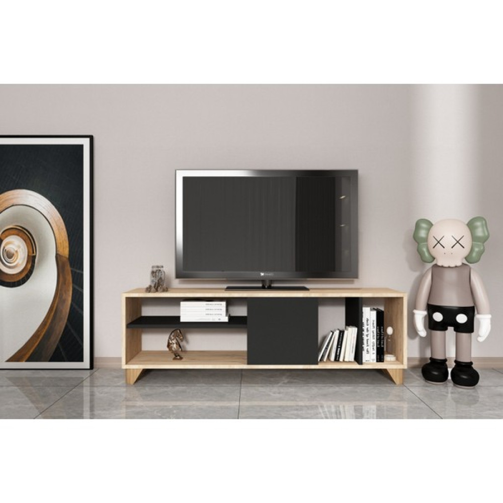Antrasit Detaylı -Tv Sehpası Raflı Tv Ünitesi Televizyon Sehpası Tv Ünitesi / Sehpası Fiyatı