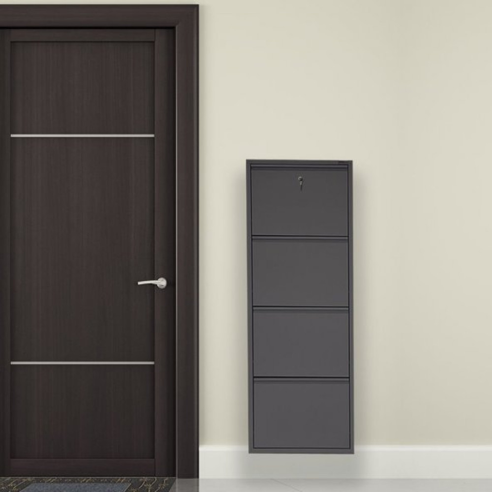 Antrasit Kilitli Metal Ayakkabilik Mac4 - 4 Kapakli - 50X15x136 H Ayakkabılık Fiyatı