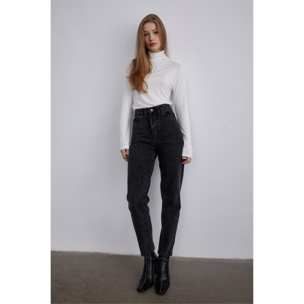 Antrasit Mom Jean Bayan Jeans / Kot Pantolon Fiyatı