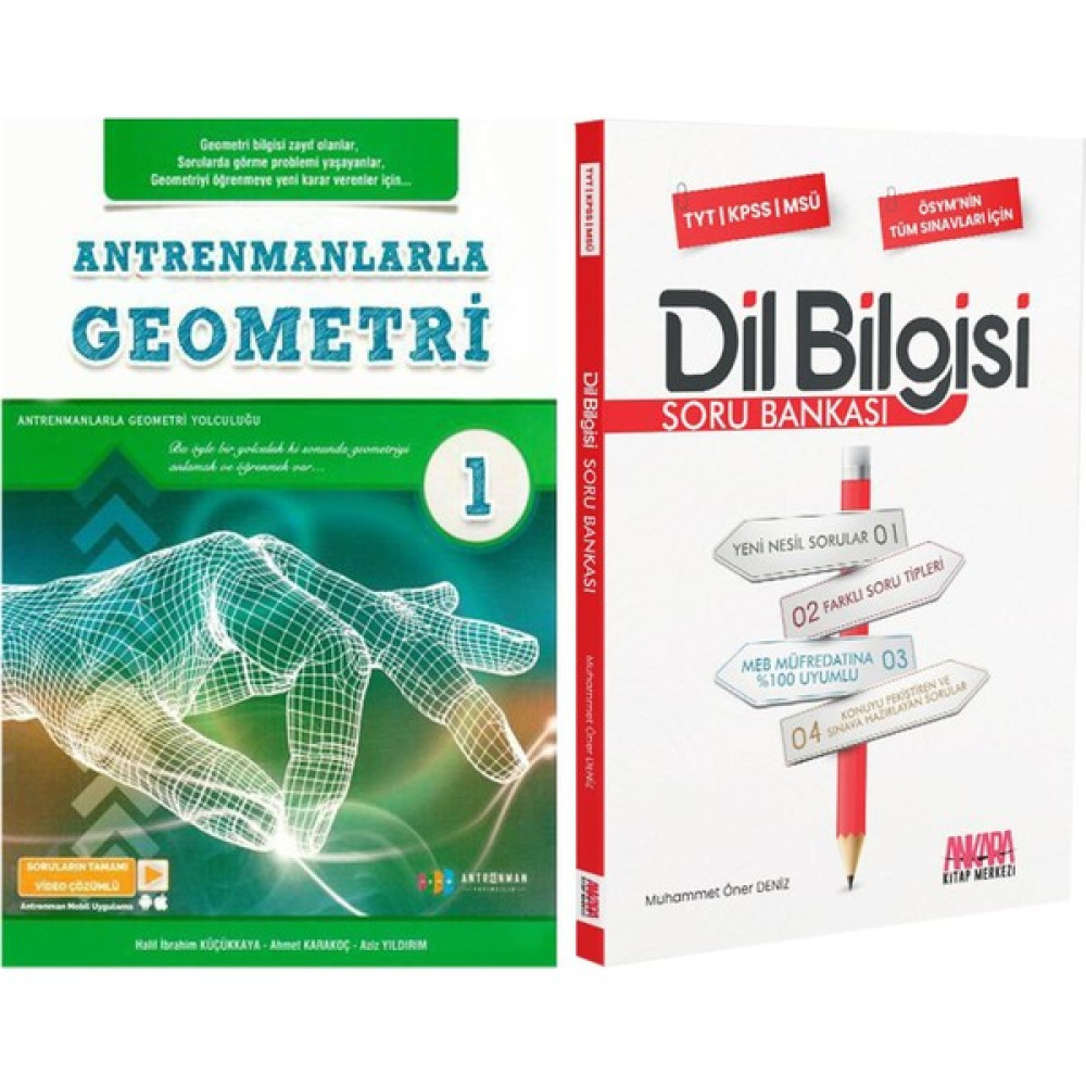 Antrenmanlarla Geometri 1 ve Dil Bilgisi Soru Bankası Seti 2 Kitap Temel Yeterlilik Testi (TYT) Fiyatı