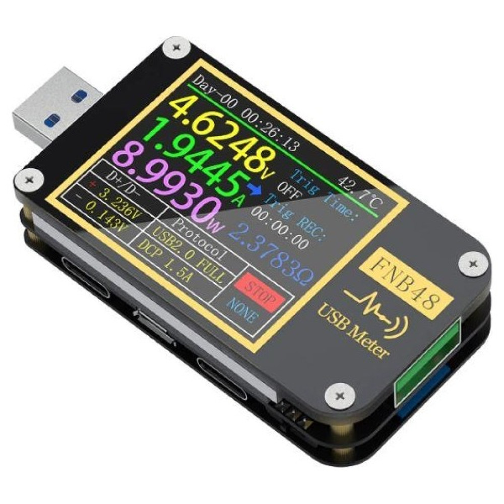 Anunnaki FNB48 Ampermetre Akım ve Voltmetre USB Test Cihazı Bluetooth - Siyah Diğer Test ve Ölçüm Cihazları Fiyatı