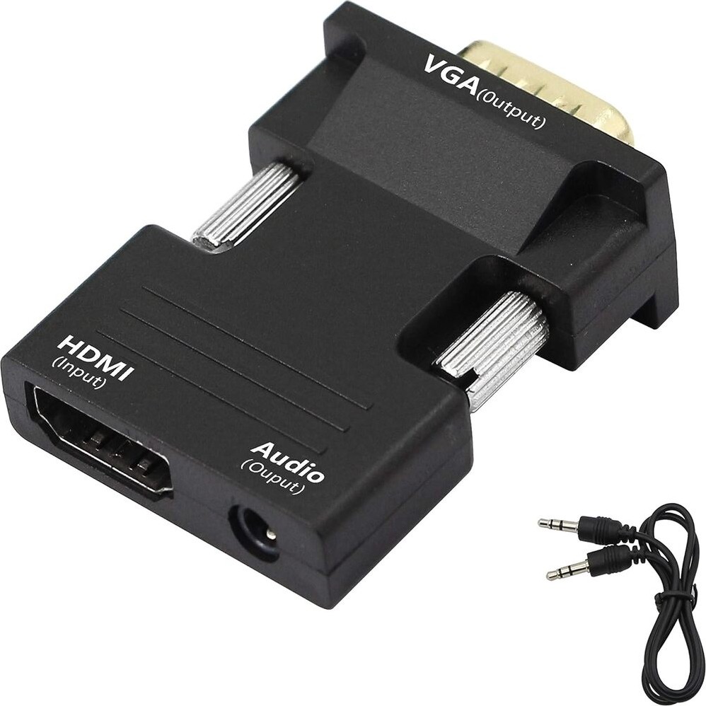 Anunnaki Ses Destekli HDMI (Dişi) To VGA (Erkek) Video Çevirici Dönüştürücü Aux Ses Kablolu - Siyah Bilgisayar Çevirici ve Adaptörü Fiyatı
