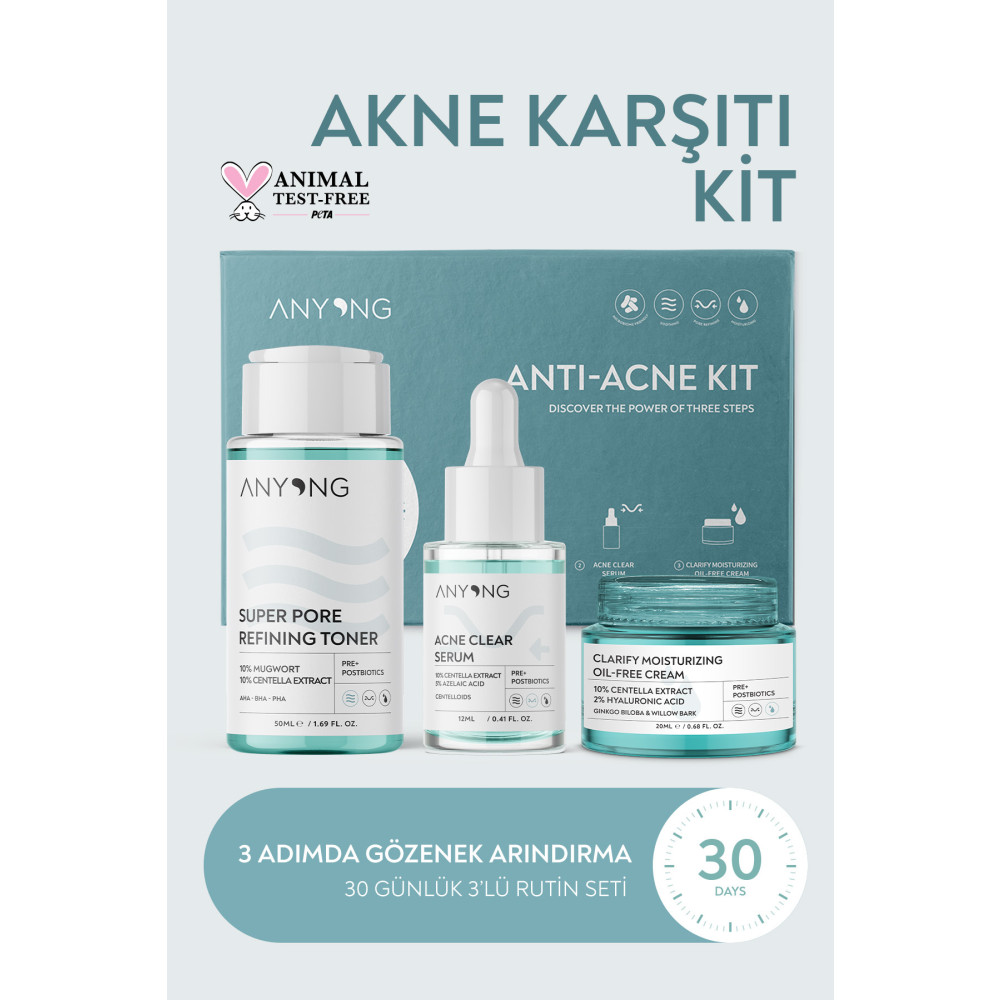 Anyong Akne Karşıtı Ve Gözenek Sıkılaştırıcı Karma-yağlı Cilt Bakım Seti Cilt Temizleme ve Peeling Fiyatı