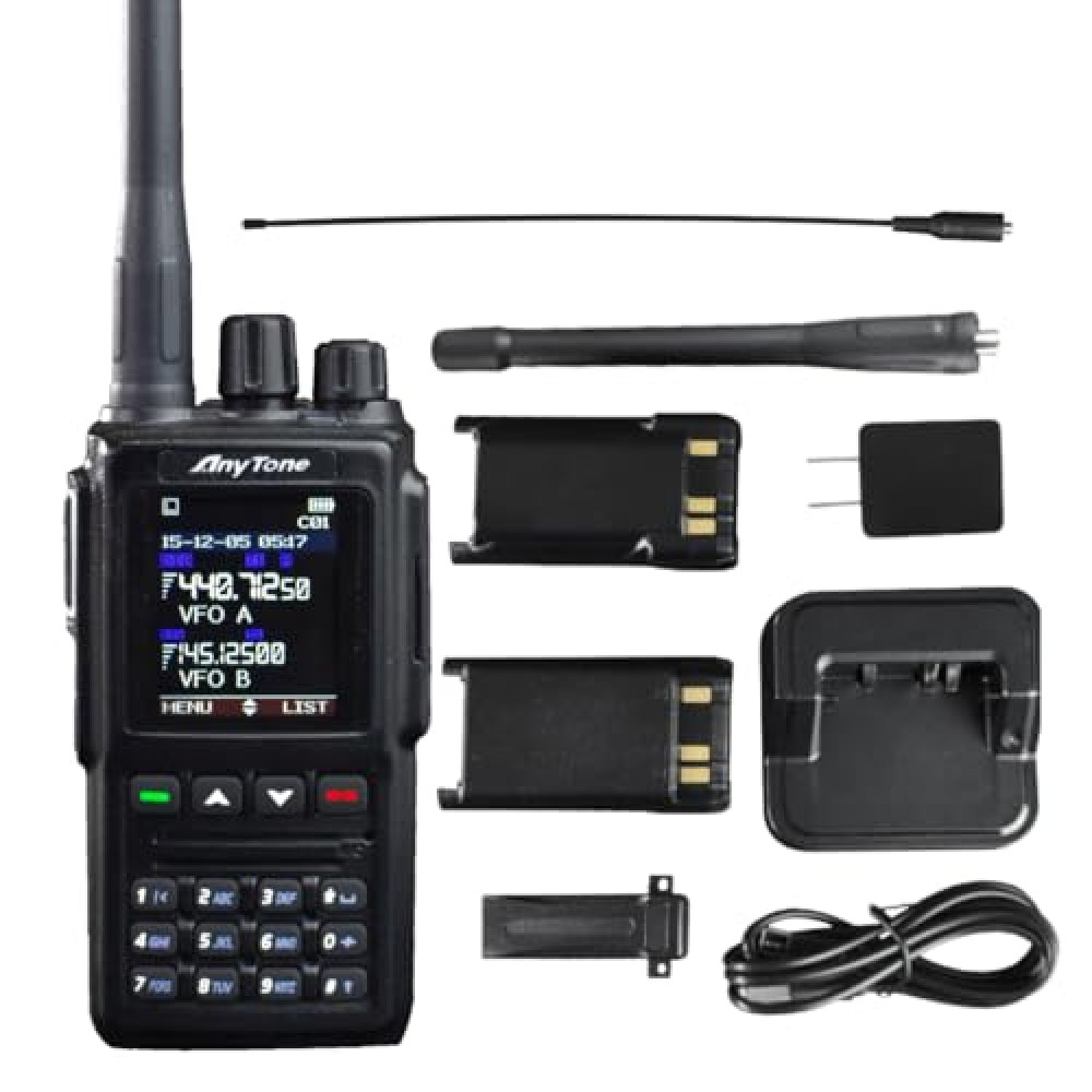 AnyTone AT-D168UV – Dual Band VHF/UHF DMR/Analog 5W Handheld Radio – 2 Batteries, 2 Antennas Included- 500K Contacts - USB-C Charging - w/Free $97 Training Course Plus Great Support from BridgeCom!