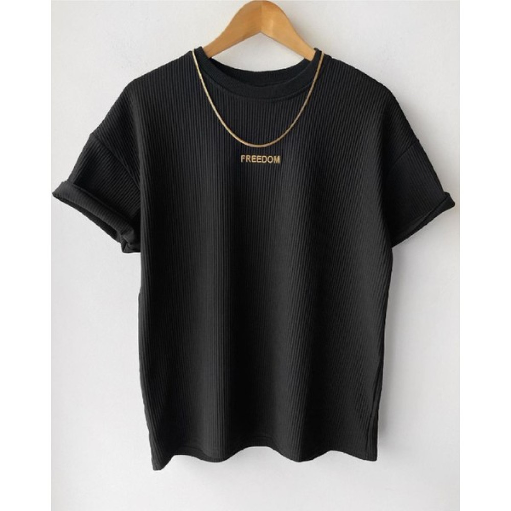 A&O Style Erkek Siyah Fitilli Oversize %100 Pamuk Kadife Kumaş Yazlık Kısa Kollu T-Shirt Erkek T-shirt Fiyatı
