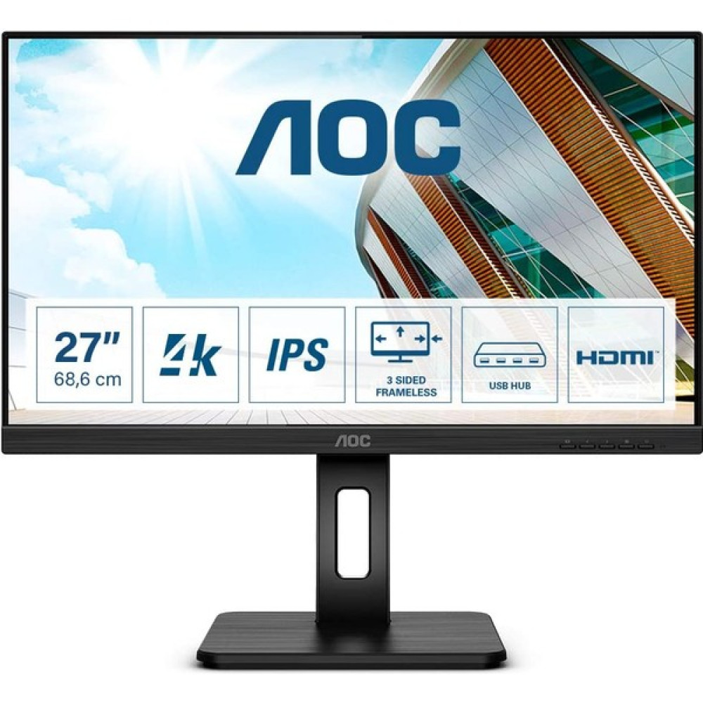 Aoc U27P2CA 27" 4ms, 60Hz, 4K Ultra Hd, 2xhdmı, Dp, Usb-C, 3,5mm Kulaklık, Pivot, IPS Panel Monitör Monitör Fiyatı