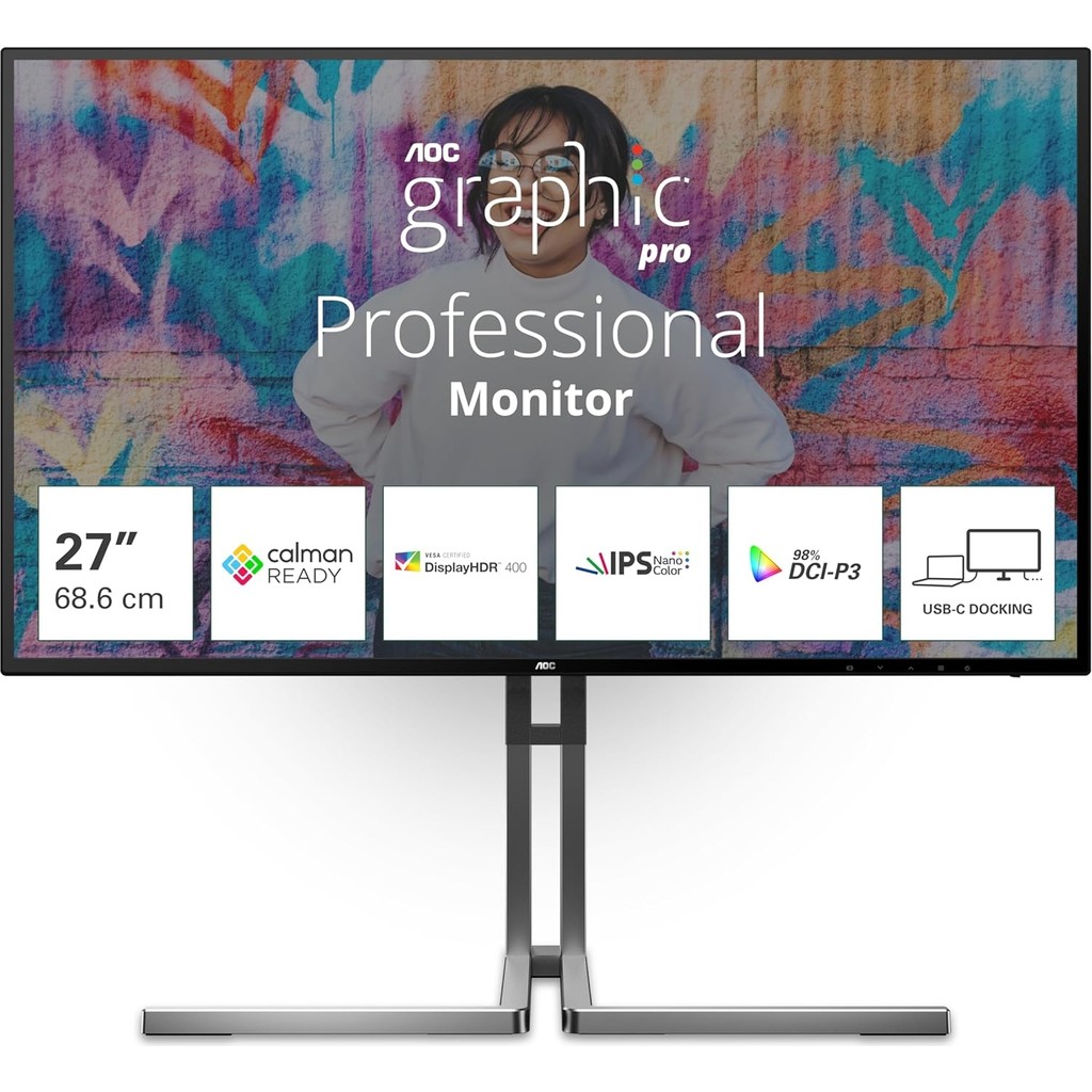 Aoc U27U3CV 27\" 60 Hz 4 Ms 4K Pivot IPS Adaptive Sync Monitör Monitör Fiyatı