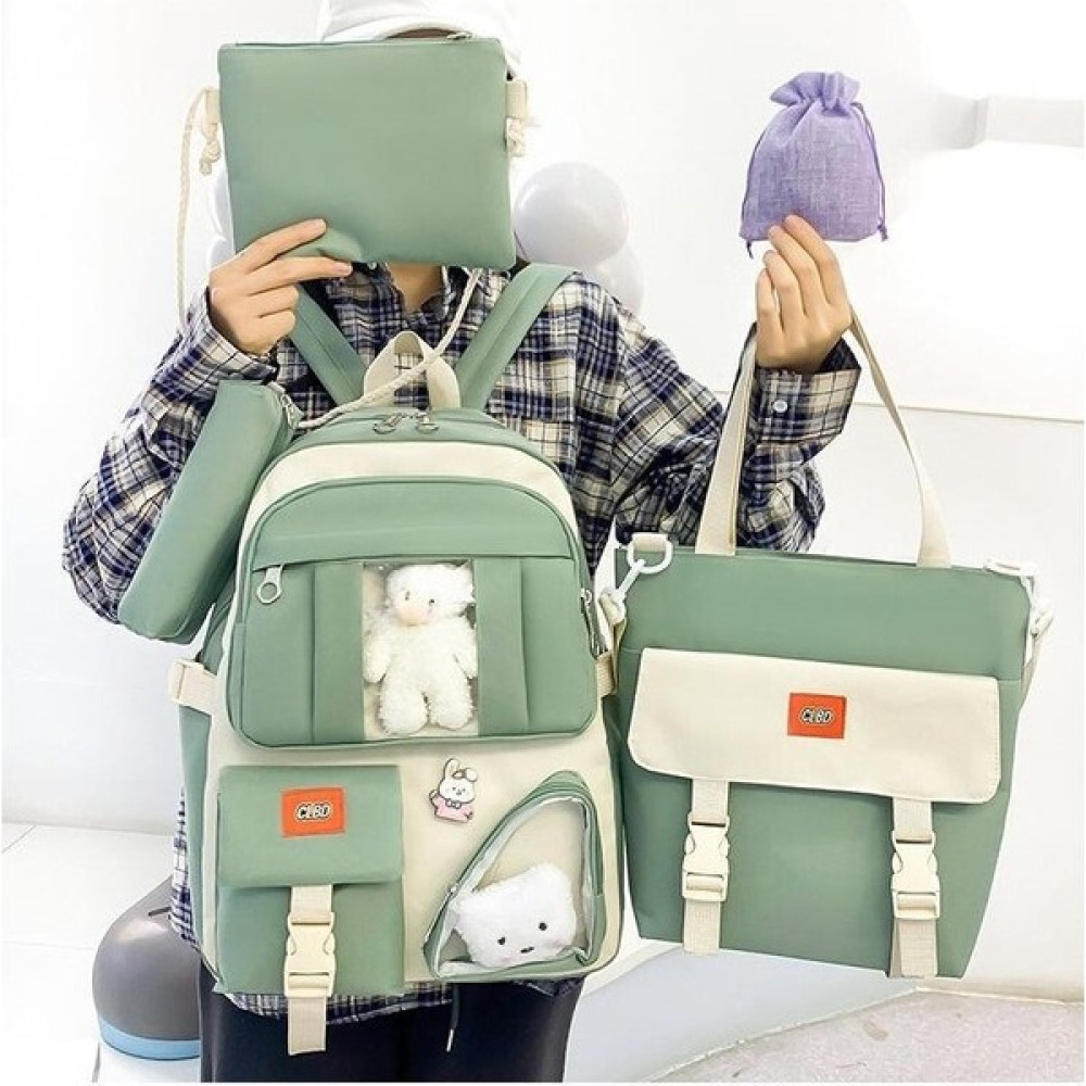 aoda-HB Yeni Pratik Sırt Çantası Kore Moda Öğrenci Okul Çantası Büyük Kapasiteli Açık Spor Sırt Çantası Beş Parçalı Okul Sırt Çantası (Yurt Dışından) Okul Çantası Fiyatı