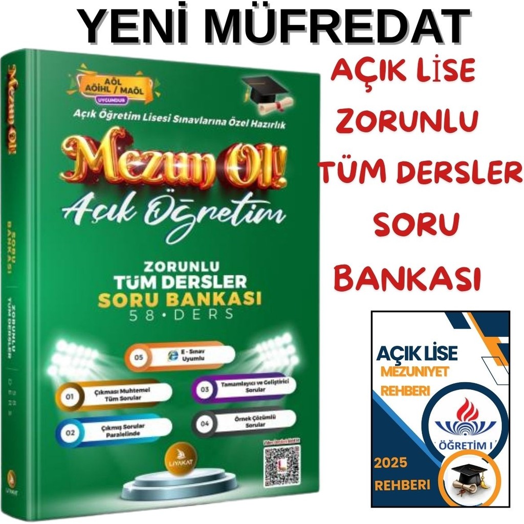 Aöl Zorunlu Tüm Dersler Soru Bankası | Yeni Müfredata Uygun | Açık Lise Mezuniyet Seti Diğer Fiyatı