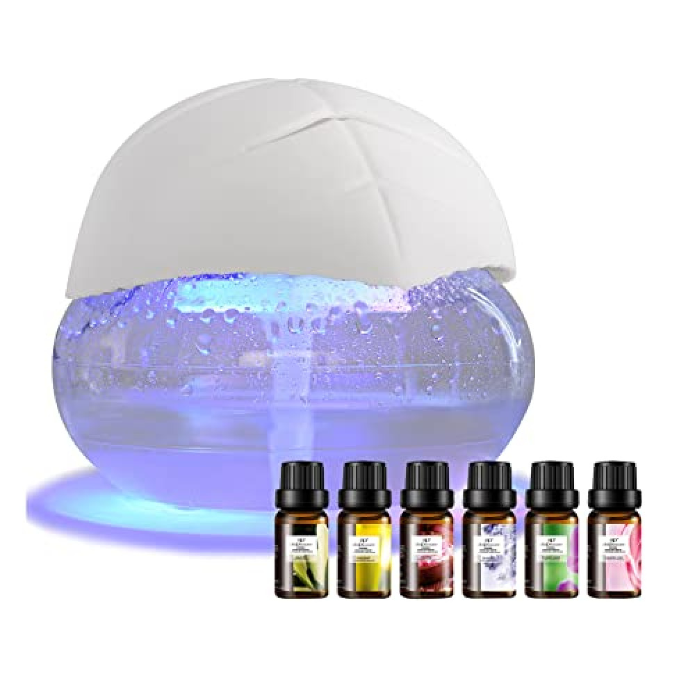ap airpleasure Water-Based Purifier Air Washer, Air Freshener Purifier with 7 Color lights- Plus Lavender, Aqua Lily, Bulgarian Rose, Relaxing, Sleep Well, English Violet, 10ml Each