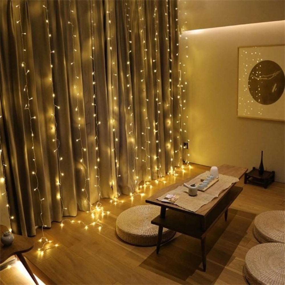 Apak Shop 8 Fonksiyonlu 200 LED 10 Saçak Şerit LED 2x2 Perde Ip LED (Gün Işığı) Led Aydınlatmalar Fiyatı