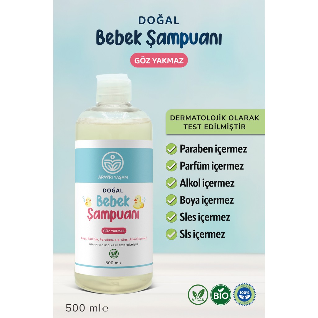 Apayrı Yaşam %100 Bitkisel Doğal Bebek Şampuanı 500 ml Diğer Fiyatı