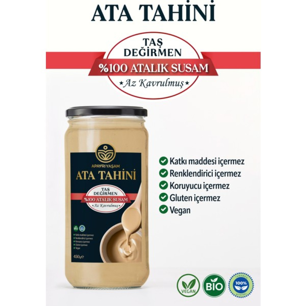 Apayrı Yaşam Çok Az Kavrulmuş Taş Değirmenden Özel Ata Tahini 450 gr Diğer Fiyatı