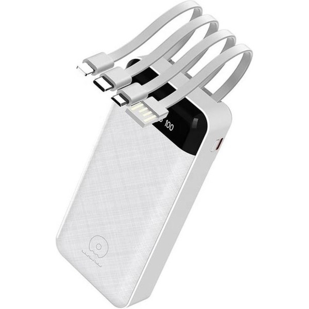 Apera BN45 20000MAH Powerbank LED Ekranlı Type-C iPhone USB Micro USB Kablolu Tüm Uçlar - Beyaz Taşınabilir Şarj Cihazı - Powerbank Fiyatı
