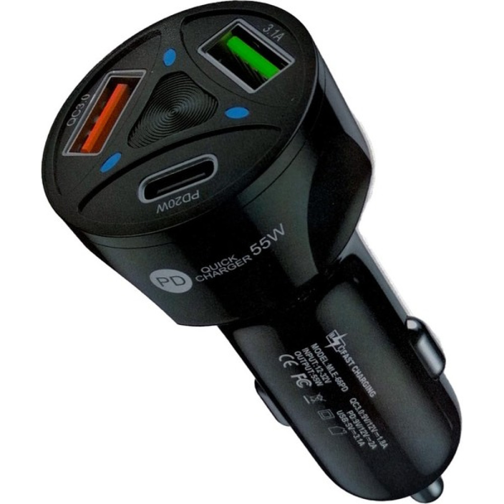 Apera BN72 55W Araç Içi Çakmaklık Hızlı Şarj Aleti Pd Quick Charger 2 USB 1 Type-C Çıkış Cep Telefonu Araç Kiti Fiyatı