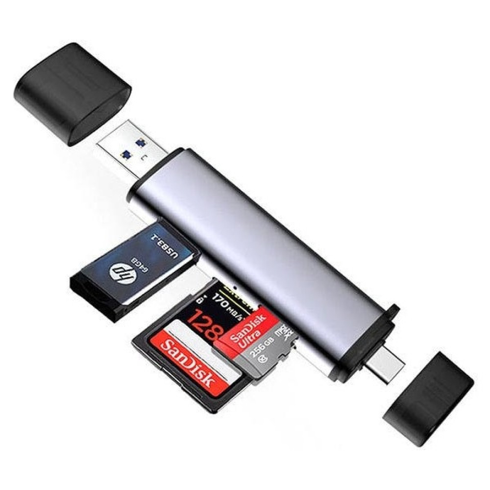 Apera Gn-26 3 In 1 Otg Kart Okuyucu USB - Micro USB - Type-C Android Hub - Gri Hafıza Kartları Fiyatı