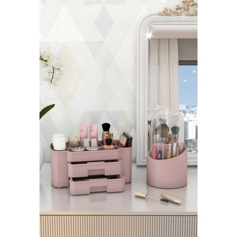 Apexel Luxury Makyaj Kozmetik ve Fırçalık Düzenleyici Organizer Seti - Rose Gold Makyaj Fırça ve Aksesuarları Fiyatı