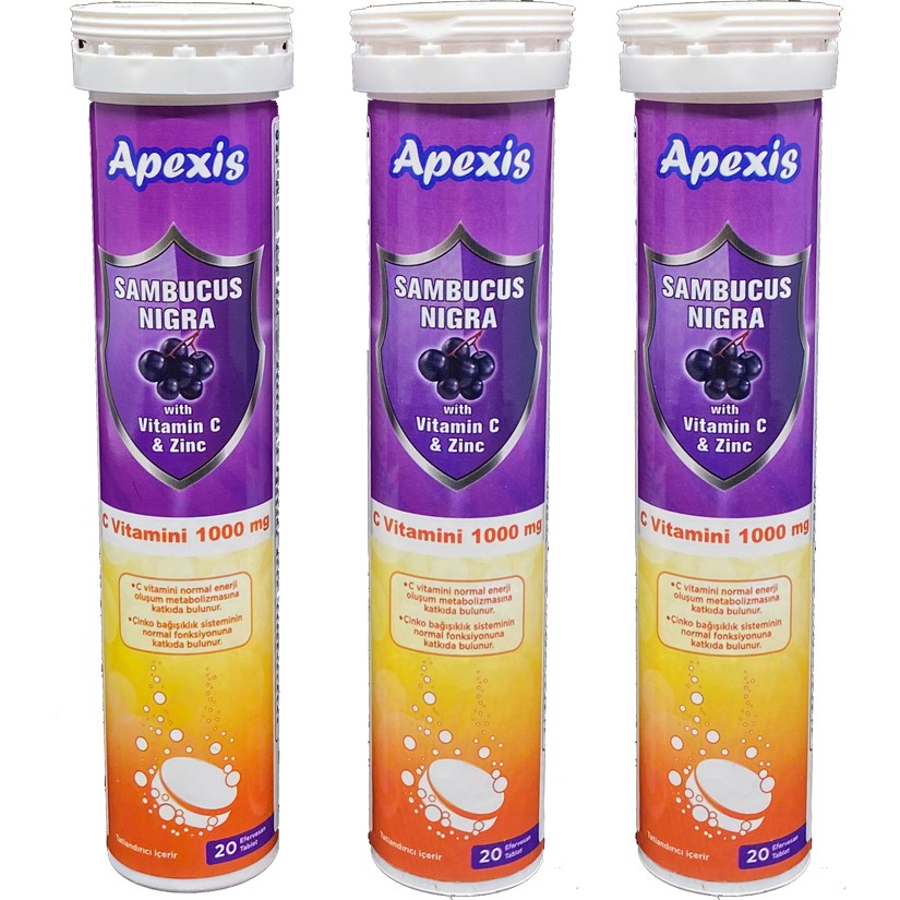Apexis Sambucus Nigra Vitamin C 1000 Mg 3 x 20 Tablet Diğer Fiyatı