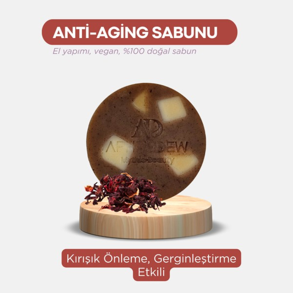 Aphrodew Anti-Aging Hibiskuslu Doğal Vegan Sabun - Besleyici, Kırışık Önleme ve Gerginleştirme Etkili - 100 gr Cilt Temizleme ve Peeling Fiyatı