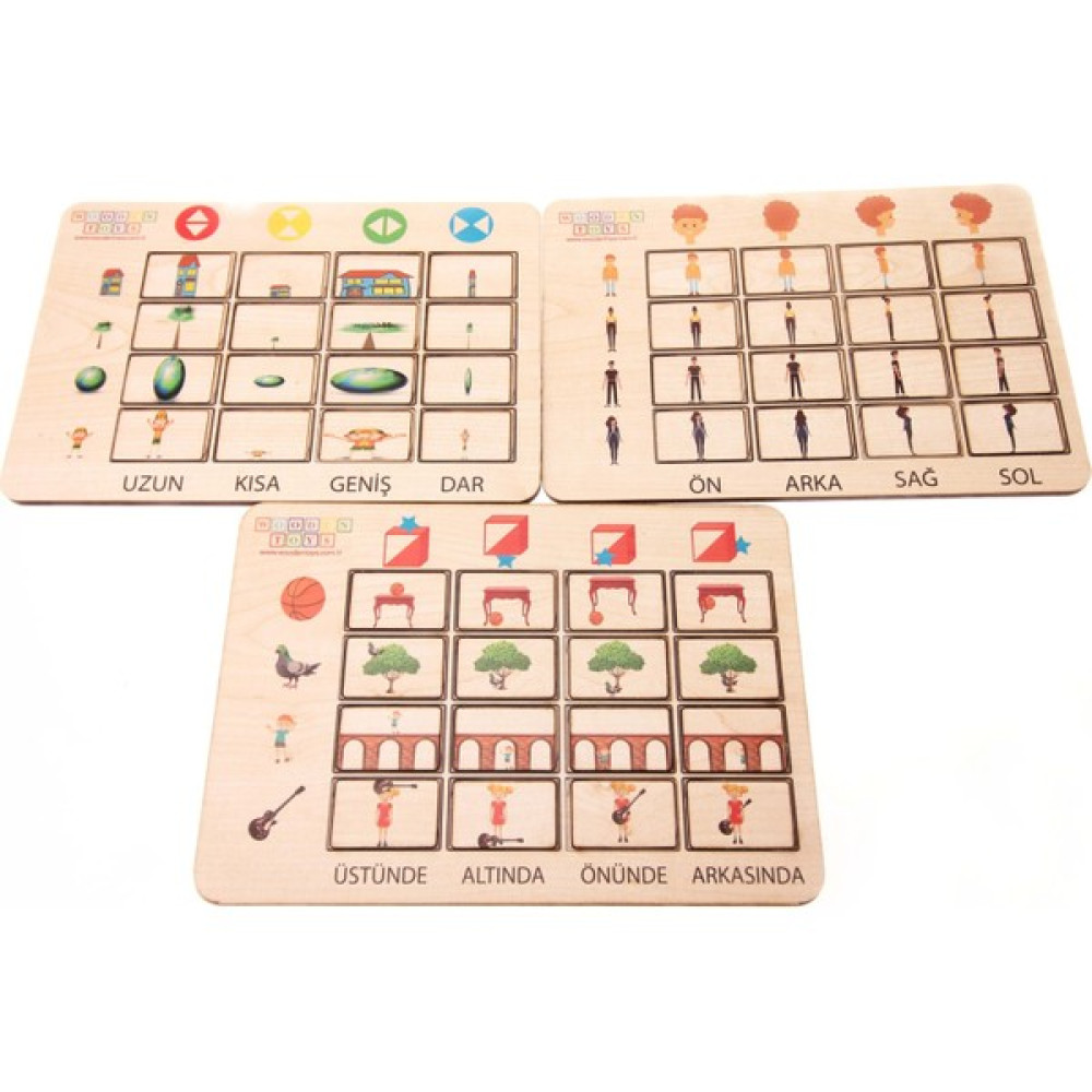 Apiko Shop 3 Lü Ahşap Puzzle Bultak Kavramlar Seti - Kahverengi Eğitici Oyuncak Fiyatı