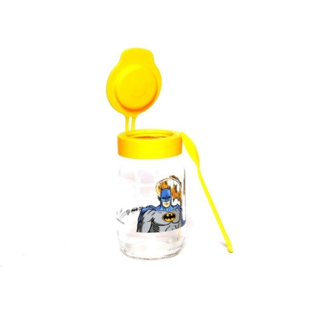 Apiko Shop Batman Kaşıklı Cam Mama Kabı Yemek Kabı Atıştırmalık Kabı 1 Adet - Renkli Bebek Beslenme Gereçleri Fiyatı