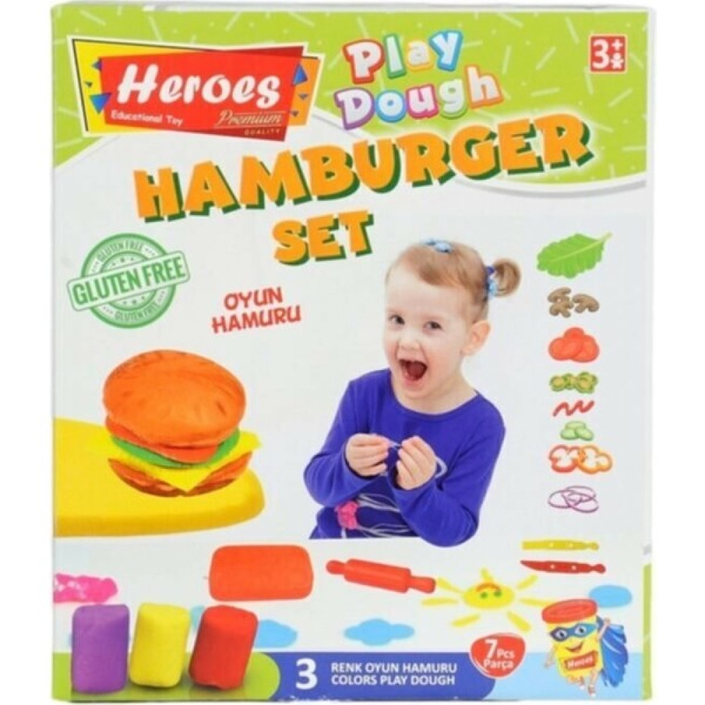 Apiko Shop Hamburger Mini Set Oyun Hamuru Hamburger Yapma Seti 7 Parça Eğitici Oyuncak Fiyatı