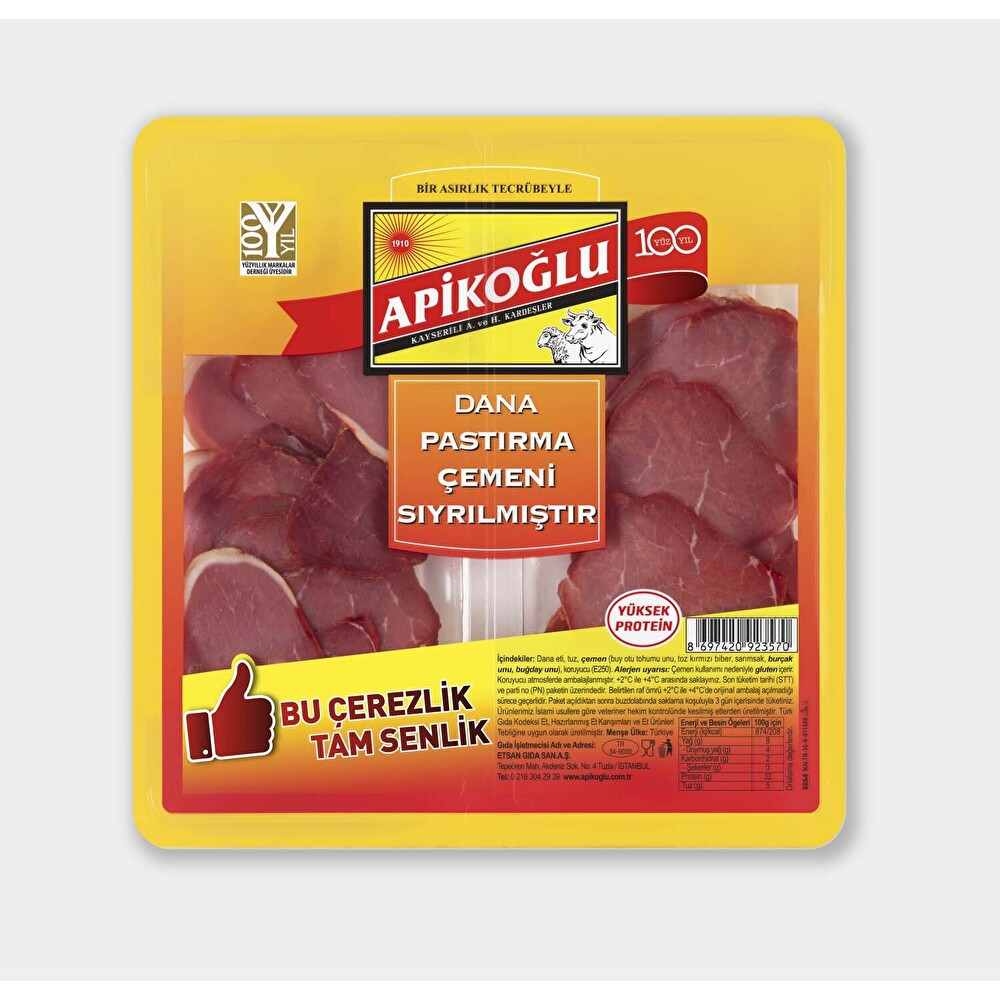 Apikoğlu Çemeni Sıyrılmış Çerezlik Pastırma 100 Gr Şarküteri Fiyatı