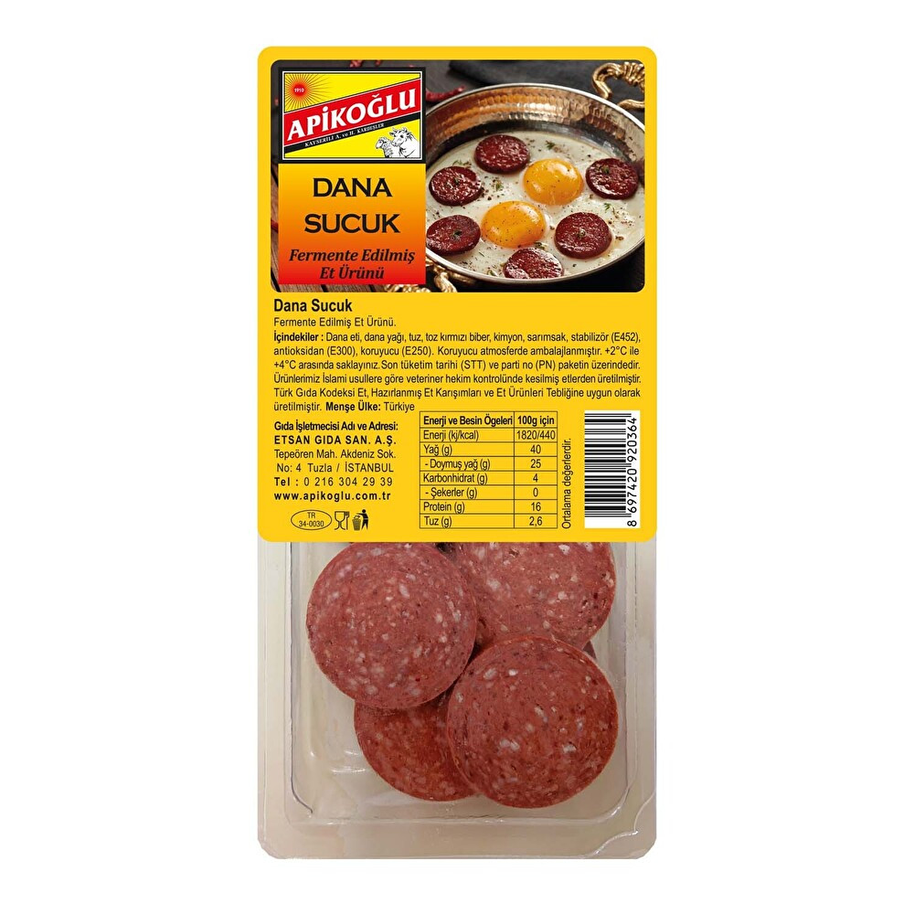 Apikoğlu Dana Sucuk 100 g Şarküteri Fiyatı