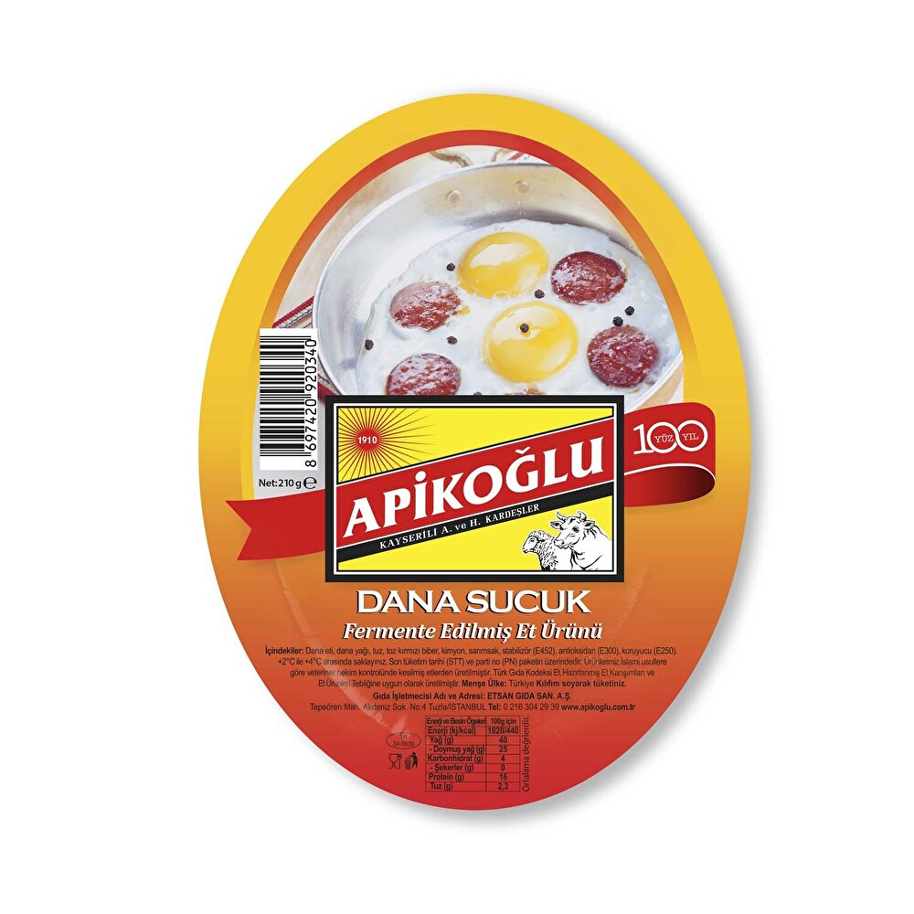 Apikoğlu Dana Sucuk Vakumlu 210 G Şarküteri Fiyatı