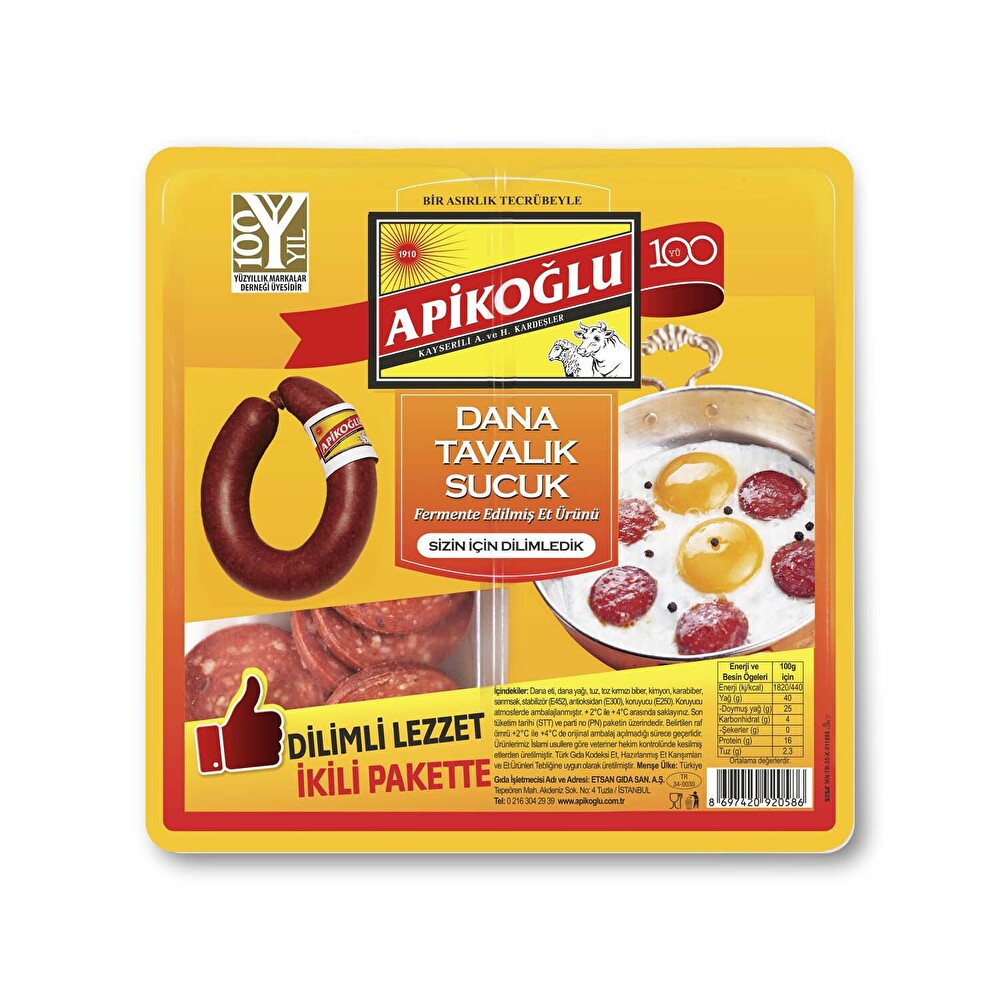 Apikoğlu Dana Tavalık Sucuk 200 Gr Şarküteri Fiyatı
