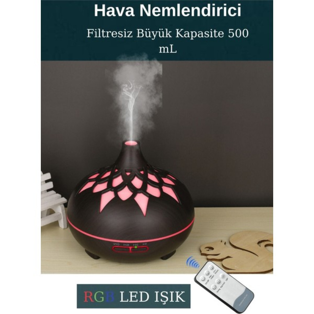 Apiyoo Hava Nemlendirici Aroma Oda Kokusu Difüzörü Soğuk Buhar Makinası Ultrasonik 7 Led Işıklı - Siyah Hava Temizleme - Nemlendirme Cihazları Fiyatı
