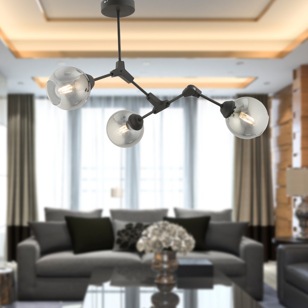Apliqa Bürke 3lü Avize Siyah Modern Koridor Yatak Odası Salon Avize Avize Fiyatı