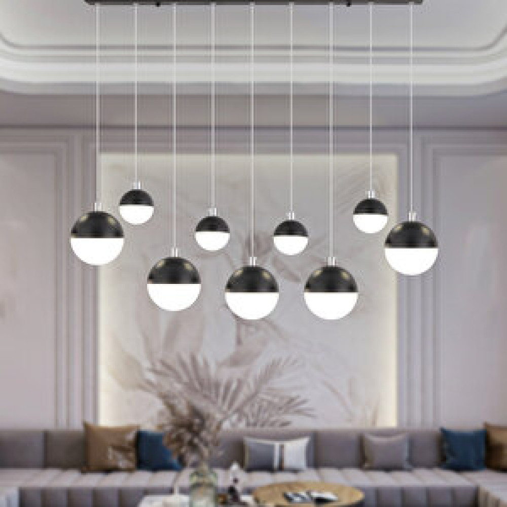 Apliqa Ekin 5'li Sıralı 60 Watt Siyah Ledli Kelebek Detaylı Modern Koridor, Yatak Odası Salon Sarkıt Led Avize Avize Fiyatı