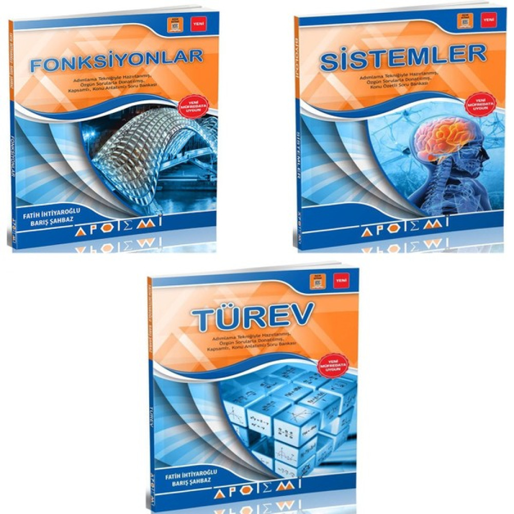 Apotemi Fonksiyonlar + Sistemler + Türev 3 Lü Set Kaynak Kitapları Fiyatı