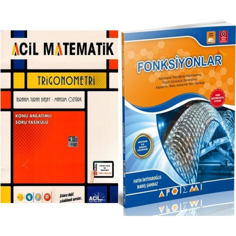 Apotemi Fonksiyonlar ve Acil Trigonometri Seti 2 Kitap Temel Yeterlilik Testi (TYT) Fiyatı