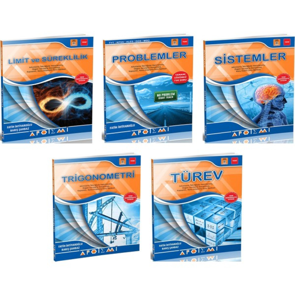 Apotemi Limit Süreklilik + Problemler + Sistemler + Trigonometri + Türev Set Kaynak Kitapları Fiyatı