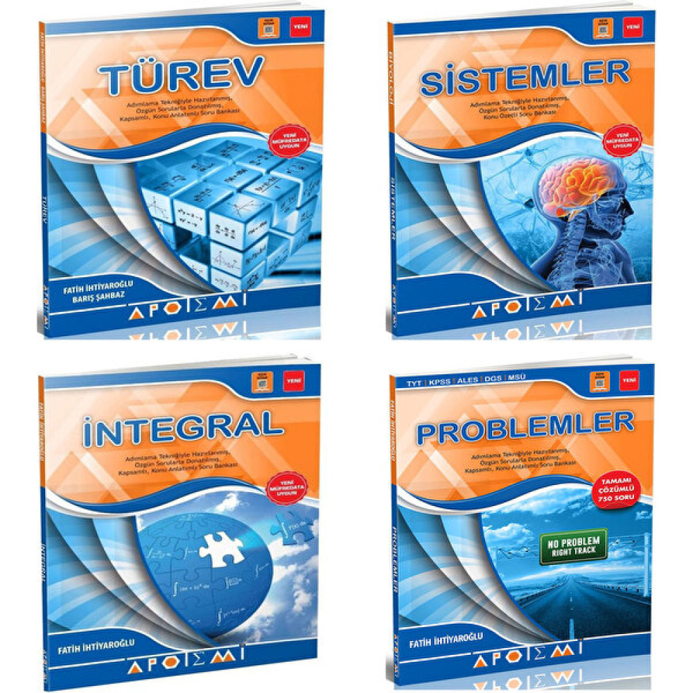Apotemi Türev + Integral + Sistemler + Problemler 4 Lü Set Kaynak Kitapları Fiyatı