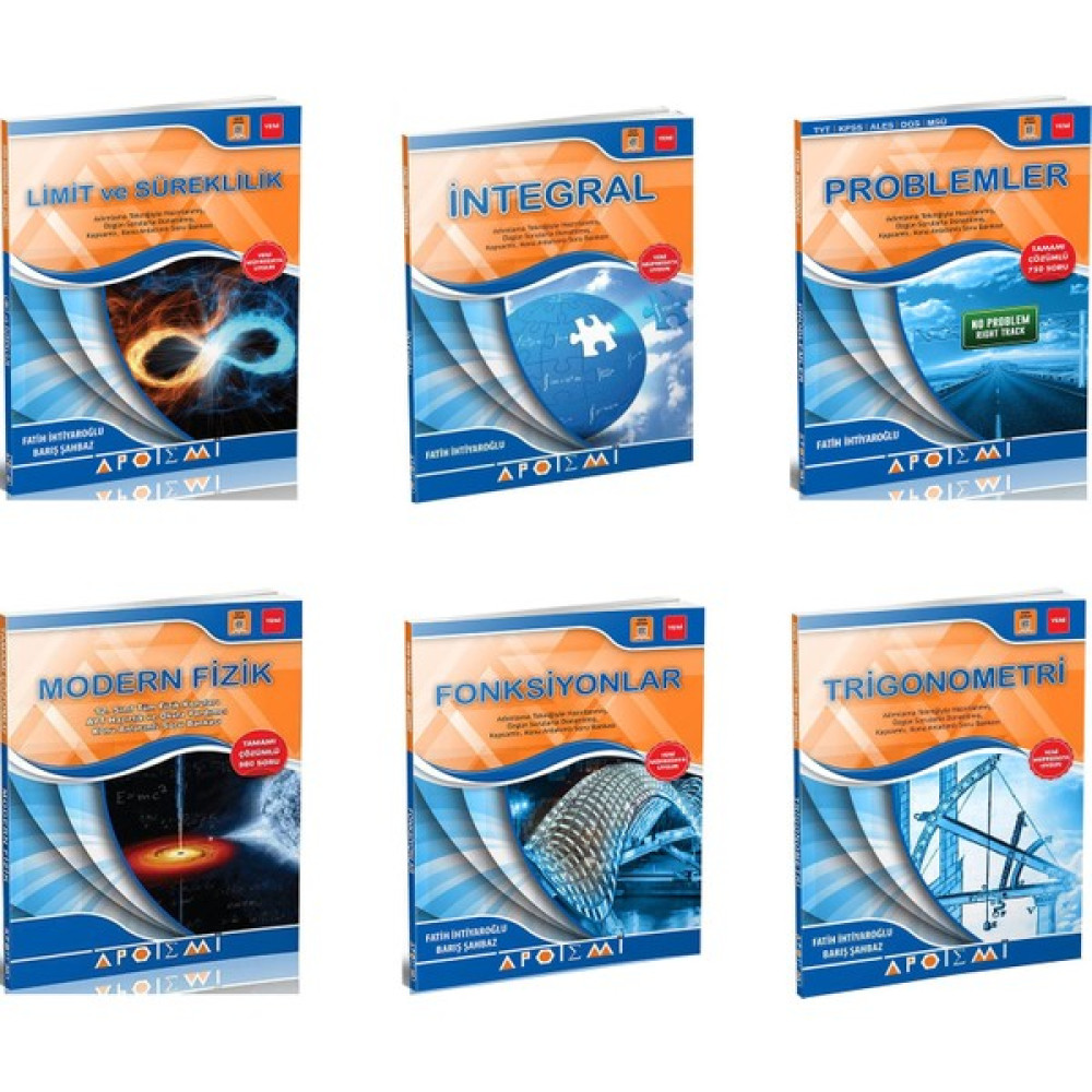 Apotemi Yayınları Apotemi Limit Süreklilik, Integral, Problemler, Modern Fizik, Fonksiyonlar, Trig. Set Kaynak Kitapları Fiyatı