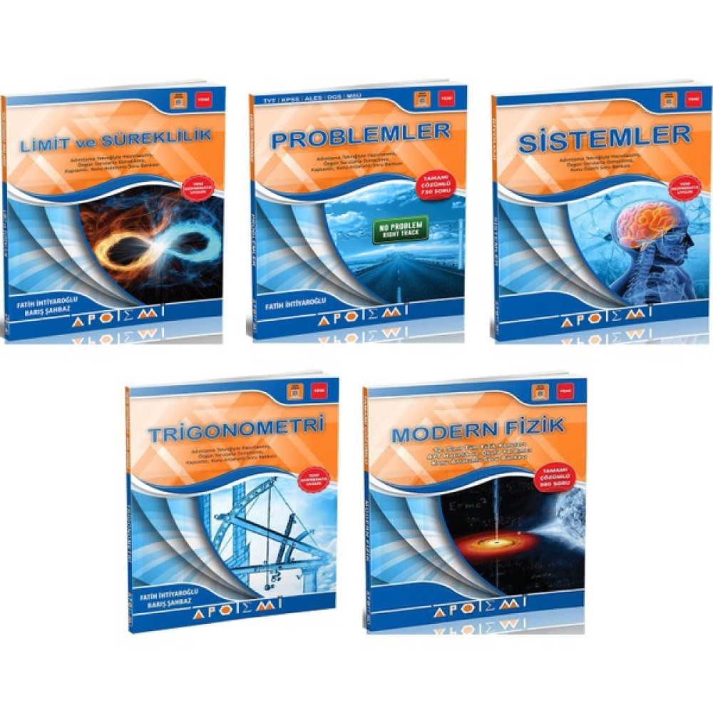 Apotemi Yayınları Apotemi Limit Süreklilik + Problemler + Sistemler + Trigonometri + Modern Fizik Kaynak Kitapları Fiyatı