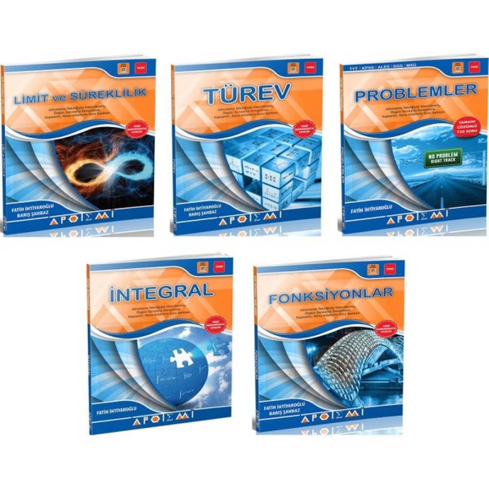 Apotemi Yayınları Apotemi Limit Süreklilik + Türev + Problemler + Integral + Fonksiyonlar 5 Li Set Kaynak Kitapları Fiyatı